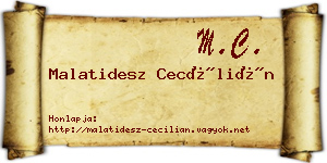 Malatidesz Cecílián névjegykártya
